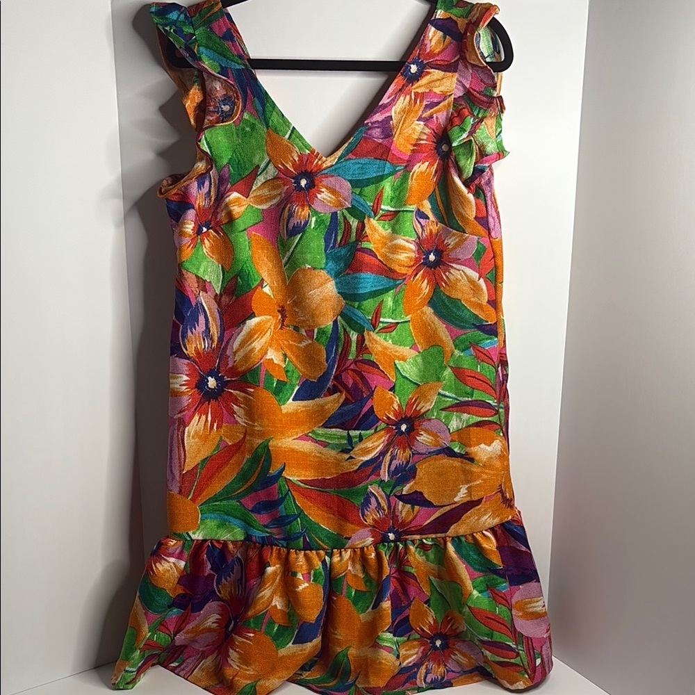 Cocomo Vibrant Floral Women's Dress - Orange, Green, Purple - Picture 1 of 10